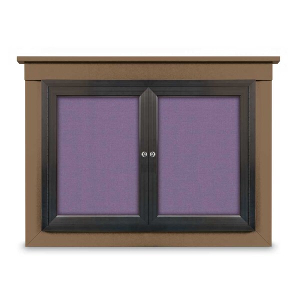 72"x36" 3-Door Enclosed Outdoor Letterboard, Hdr, Burgundy/Black